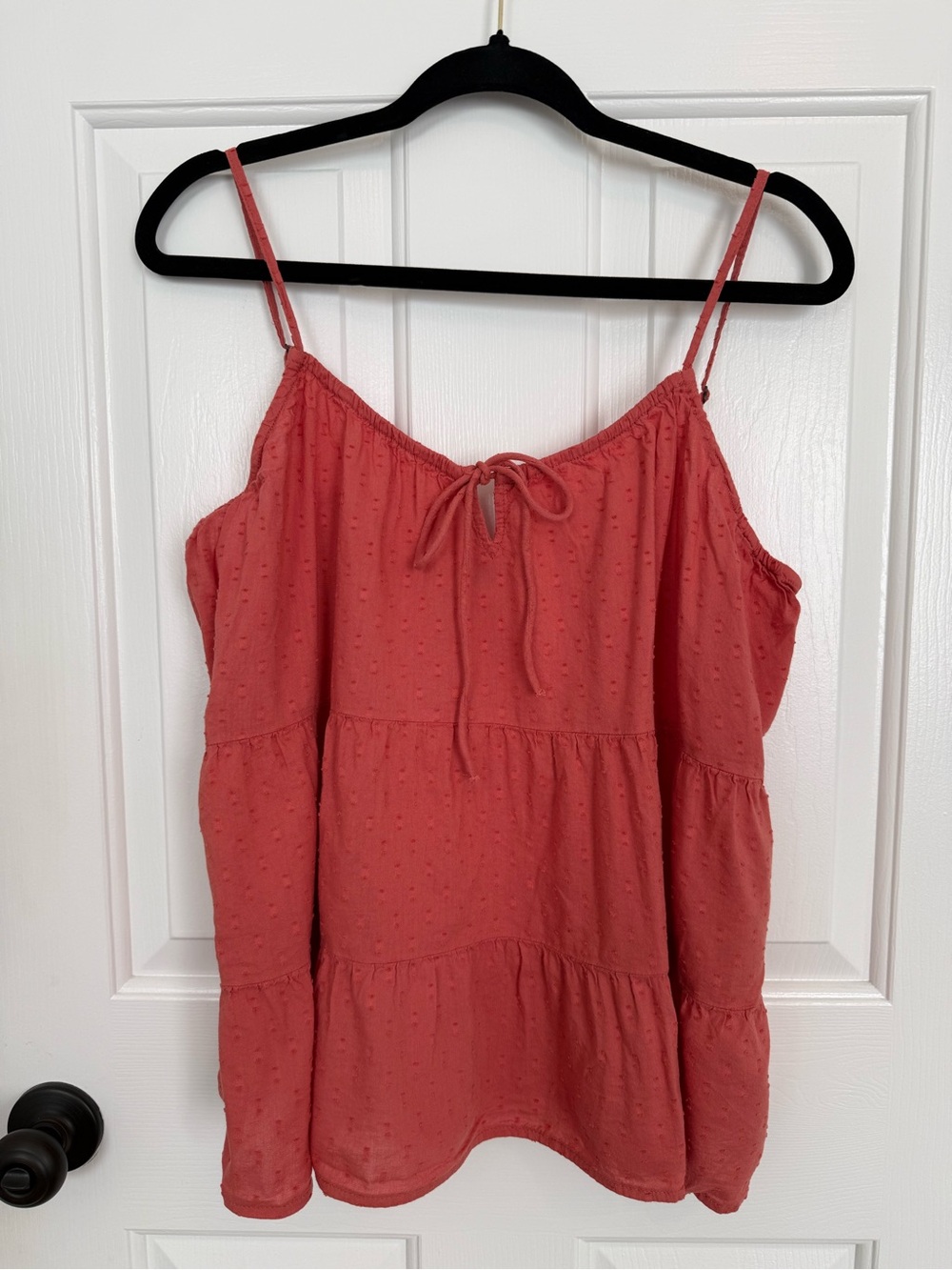Old Navy Coral Textured Tie-Front Spaghetti Strap Camisole